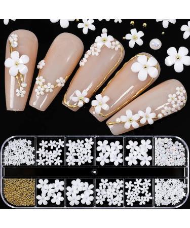 Women Charming Imitation Pearl DIY Accessories Tool Alloy Nail Art 3D Shell Flower Nail Decoration - Buy Online on GoSupps.com