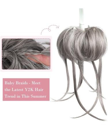 REECHO Super Long Tousled Updo Hair Bun Extensions - Gray/Brown Mix | Messy Bun Hair Piece with Elastic Band for Women - Buy Online on GoSupps.com