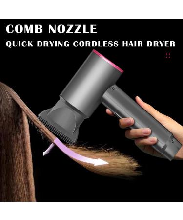 Cordless Hair Dryer Portable Travel Blow Dryer 3 Levels Airflow Adjustment Handheld Hair Dryer with Hot and Cold Air Buttons for Travel School Pet Care - Buy Online on GoSupps.com