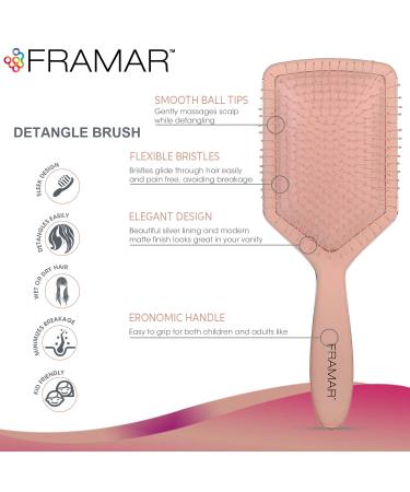 Framar Detangler Paddle Brush - Elegant Detangling Hair Brush for Women, Men, and Children - Champagne - Buy Online on GoSupps.com