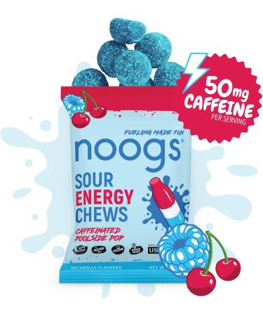 Noogs Strawberry Lemonade + Poolside Pop Caffeinated Sour Energy Chews Bundle - Caffeine Electrolyte Energy Gummies - 24 Total Packs - Buy Online on GoSupps.com