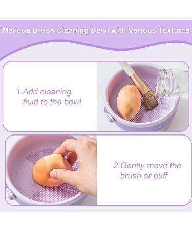 Ponhey Silicone Makeup Brush Cleaner Mat & Drying Holder - Best Tool for Clean Brushes & Sponges (Purple - Buy Online on GoSupps.com