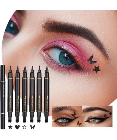 Dewireaey Liquid Eyeliner Pen Eyeliner Pen with Makeup Stamp 6 Pieces Long Lasting Water Resistant Cosmetics for Women Beauty for Stage Travel Party Performance Cosplay Wedding Vacation - Buy Online on GoSupps.com