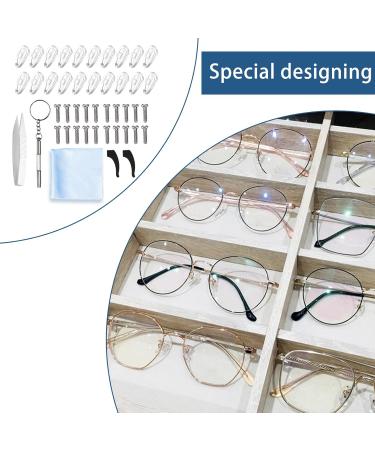 Glasses Repair Set 10 Pairs Silicone Nose Pads & 20 Screws with Cleaning Towels & Tweezers for Sunglasses & Reading Glasses - Buy Online on GoSupps.com