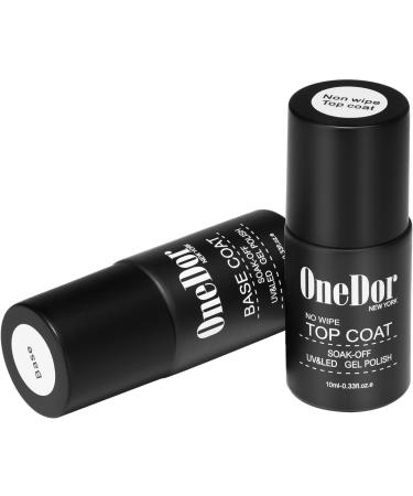 OneDor Gel Top Coat & Base Coat Set | UV/LED Soak Off Polish Kit - No Wipe Formula - Buy Online on GoSupps.com