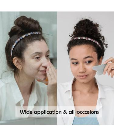 Wecoe 5pcs Non-Slip Fashion Headbands for Women & Girls - Crystal Rhinestone Hair Accessories in Pink, Purple, Silver, Blue - Fancy Comb Style with Teeth - Buy Online on GoSupps.com