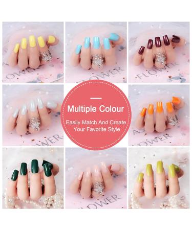 769PCS Assorted Colored Press On Nails - Medium Length Acrylic Fake Nails | EBANKU 32 Color Short Square French Nail Tips for Women & Girls - Buy Online on GoSupps.com