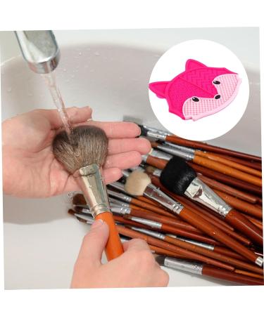 Buy Fox Scrub Makeup Brush Cleaner Mat - Silicone Scrubber & Suction Cup for Easy Cleaning - 17x15cm Rosy| Perfect for All Cosmetic Brushes - Buy Online on GoSupps.com