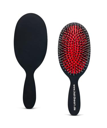 Hair2heart hairbrush for extensions pneumatic brush for hair extensions-natural bristles solve tangled hair professional brush with ionic technology brush black-red - Buy Online on GoSupps.com