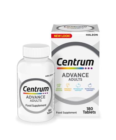 Centrum Advance Multivitamin & Mineral Tablets 180 count (pack of 1) (Packaging may vary) Unflavoured 180 Count (Pack of 1)