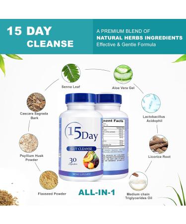 15 Day Gut Cleanse - Effective Colon Support Detox for Women & Men | International Shipping - Buy Online on GoSupps.com
