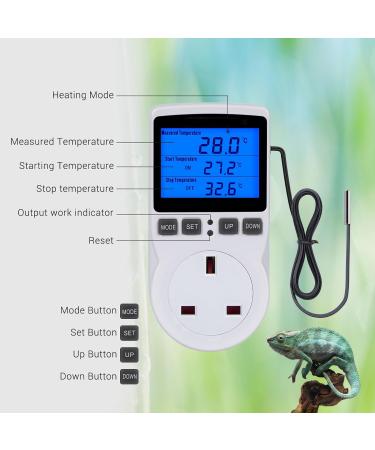 Inkbird Digital Temperature Controller Timer Outlet with Sensor Probe - Ideal for Reptile, Greenhouse & Home Fermentation | UK Plug - Buy Online on GoSupps.com