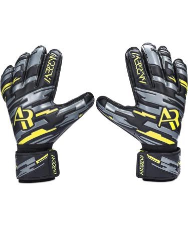 Anrrew Football Goalkeeper Gloves - Finger Protection & Double Wrist Support for All Ages | Durable Grip in Yellow & Black - Buy Online on GoSupps.com
