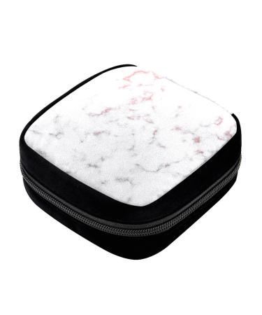 GIAPB Period Bag Sanitary Napkin Storage Bag Pad Holder for Period Makeup Pouch White Rose Gold Marble Color4051