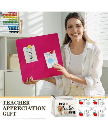 Teacher Appreciation Gift Set: 8 pcs Makeup Pouches & Bangle Bracelets - Graduation & End of Year Thank You Gifts for Women - Buy Online on GoSupps.com
