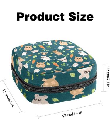 Small Pets Pattern Sanitary Napkin Storage Bag | Menstrual Cup Pouch | Nursing Pad Holder | Portable Period Bag for Women and Teen Girls | Multi-colored - Buy Online on GoSupps.com