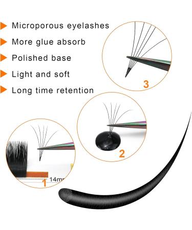 Easy Fan Lashes DD-0.07-13mm | Russian Volume Eyelash Extensions | Self Fanning Lashes | 8-20mm Length | Flowering Blooming Curls - Buy Online on GoSupps.com