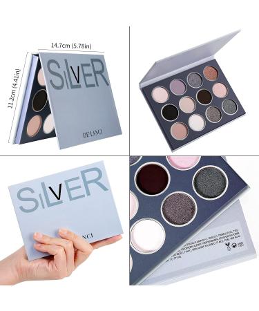 DE'LANCI Smokey Grey & Goth Black Eyeshadow Palette - Pigmented Matte & Shimmer Shades - Long-Lasting Neutral & Dark Makeup Palette - Cruelty Free - Buy Online on GoSupps.com