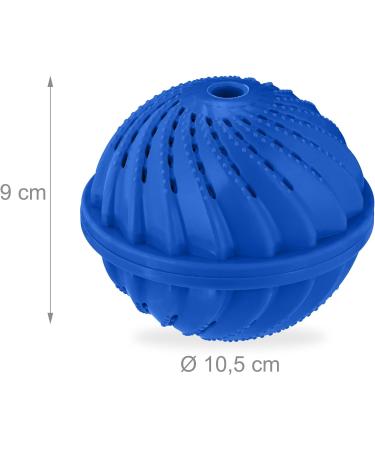 Relaxdays Laundry Set of 4 Machine without Detergent Eco-friendly Washing Ball Blue Plastic Ceramics 9 x 10.5 x 10.5 cm - Buy Online on GoSupps.com