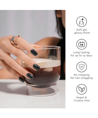 Buy Nailog Halfway Hardened Gel Nail Wraps - 20 Long-Lasting Nail Polish Strips | Salon Quality Gel Nail Stickers | Shiny Noir Finish - Buy Online on GoSupps.com