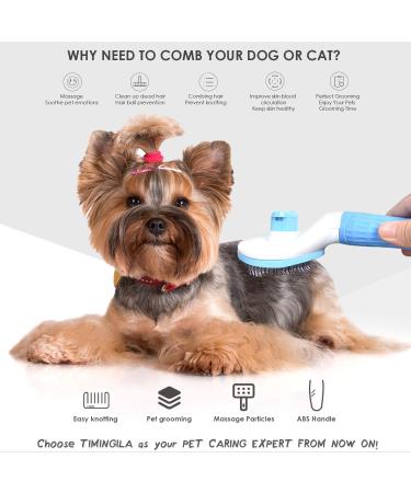 TIMINGILA Self Cleaning Slicker Brush for Dogs and Cats - Pet Grooming Tool for Undercoat, Shedding, Mats, Tangled Hair, Dander - Massages, Improves Circulation - Blue - Buy Online on GoSupps.com