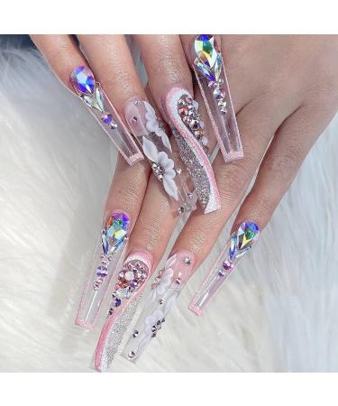 Nail Art AB Crystals Rhinestones Set - 3100pcs for Acrylic Nails Design - 12 Types of Special-Shaped Diamonds + 2500 Flatback Rhinestones Kit for Colorful DIY Nail Decor - Buy Online on GoSupps.com