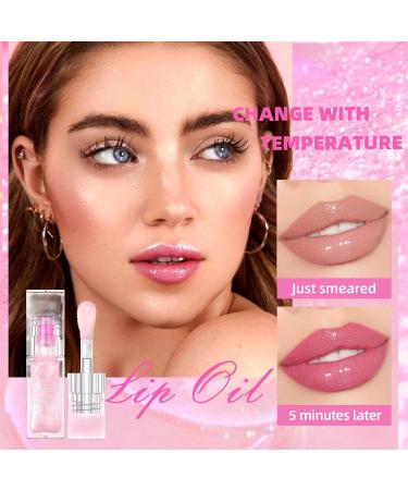 Color Changing Lip Oil & Pink Shimmer Lipstick | Hydrating Tinted Gloss for Dry Lips | Plumping Glitter Lip Balm - Buy Online on GoSupps.com