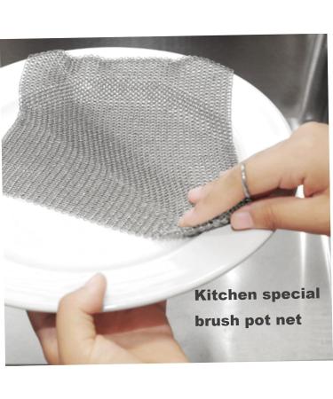 Cast Iron Cleaner Non-Scratch Stainless Steel Scourer 20x20 Cm Nonstick Oil Chainmail Scrubber Cast Iron Scrubber for Kitchen Pans Pot Griddles - Buy Online on GoSupps.com