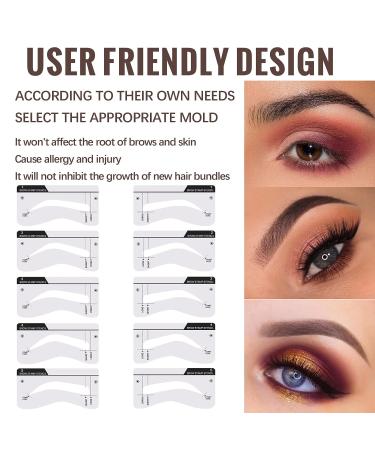 YOOMIA Eyebrow Stamp Stencil Kit - Waterproof Brow Shaping Set with Hairline Shadow Powder (Medium Brown) - Buy Online on GoSupps.com