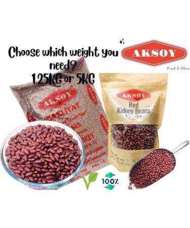 AKSOY Quality Red Kidney Beans 1.25KG - Premium Grade Beans, 1.25 Kilograms - Buy Online on GoSupps.com