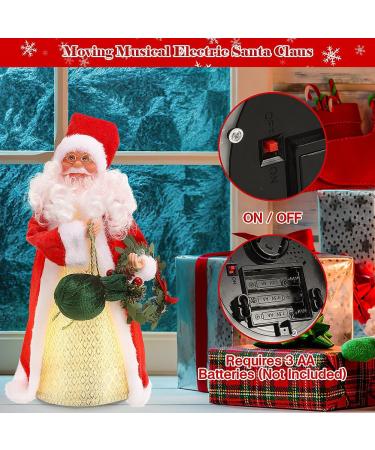 ZeroTop 16 Electric Singing Walking Santa Claus Plush Toy with Music & Lights - Christmas Ornaments Stuffed Toy for Kids Gift - Home Party Xmas Decor (Red - Buy Online on GoSupps.com