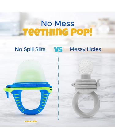 teetherpop Teething Toys for Babies Fillable Freezable Baby Teethers Fill with Breastmilk Purees Water Smoothies Juice  More (Blue Lime) BlueLime - Buy Online on GoSupps.com