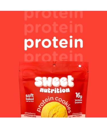 Sweet Nutrition Protein Cookies Strawberry Cheesecake High Protein Gluten Free Low Carb (6 bags/box) - Buy Online on GoSupps.com