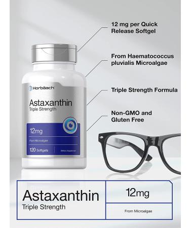 Astaxanthin 12mg Softgels Triple Strength Formula | 120 Capsules | Non-GMO & Gluten Free - Buy Online on GoSupps.com
