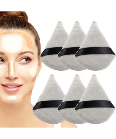 REMEK Triangle Powder Puff | 6 Pcs Makeup Powder for Face Cosmetic Multi-purpose Powder Puff with Strap Makeup Tool Grey - Buy Online on GoSupps.com