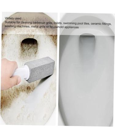 Premium 5-in-1 Cleaning Set: Pumice Stone Cleaner Curved Handle Toilet Bowl Cleaner Remover Scouring Stick for Pool and Bathroom Complete with Tile and Toilet Brush-size1 - Buy Online on GoSupps.com