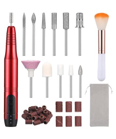 minkissy Electric Nail Drill Kit Manicure Nail Shaper Portable Electric Nail File Nail Pedicure Tools with Nail Drill Bits for Women Girls Acrylic Gel Nails