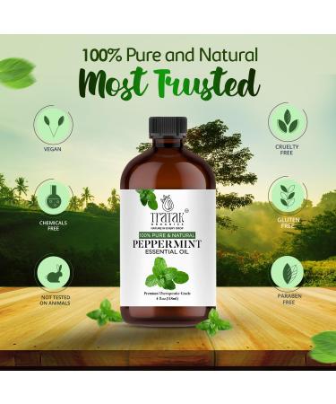 100% Pure Peppermint Essential Oil - Therapeutic Grade Aromatherapy Oil with Dropper - 4 Fl Oz - Natural Mentha Piperita for Diffusers - Buy Online on GoSupps.com