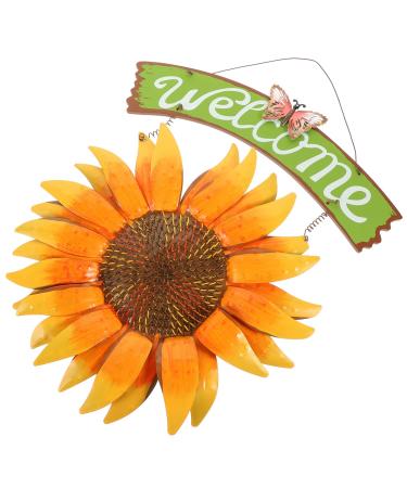 Ciieeo Style Door Art Decor Home Pendant Artistic Pastoral Decorative Porch in Sign Front For Sunflower