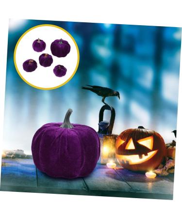 DECHOUS 5pcs Flannel Foam Pumpkin Small Artificial Lifelike Pumpkins Fall Party Decorations Faux Pumpkin Halloween False Pumpkin Halloween Jack o Pumpkin Fall Pumpkin Crafts Autumn Purple Purple 14X12.5X12.5CM - Buy Online on GoSupps.com