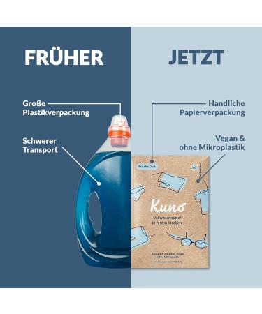 Kuno Detergent Leaves - 60 Wash Loads | Sustainable Vegan & Eco-Friendly Solution for Travel | Easy Storage - Buy Online on GoSupps.com