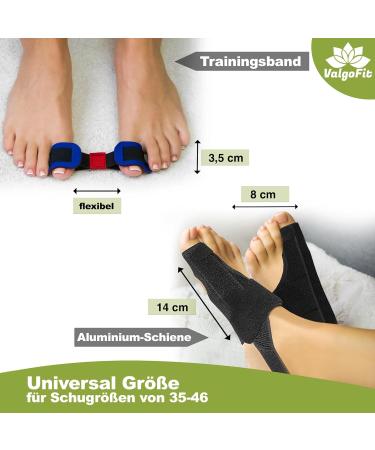 Valgofit Hallux Valgus Correction Rail - Best Bunion Relief Kit with 2 Correction Rails 2 Bunion Socks 2 Silicone Toe Spreaders & Training Band - Dermatest Rated Very Good - Buy Online on GoSupps.com