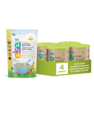 Else Toddler Nutritional Drink - Dairy Free Toddler Nutrition Drink Powder - Lactose Free Plant Based Formula for Kids 12+ Months (700g 4-Pack) w/Bonus Almond & Buckwheat Baby Cereal Stage 2