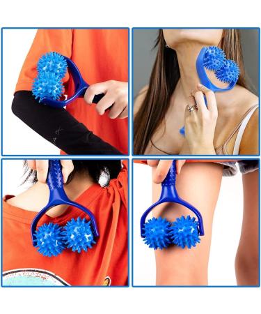 2-in-1 Massage Scooter & Roller with Handle - Fascia Massage Balls for Back Legs Feet & Hands - Perfect Self-Massage Device - Buy Online on GoSupps.com