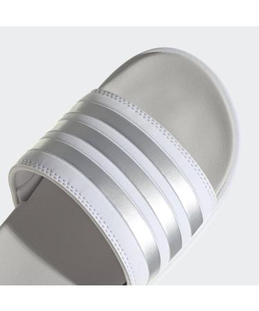 Buy adidas Women's Adilette Plateau Slides 39 1/3 EU - Cloud White/Zero Metallic Grey | International Shipping Available - Buy Online on GoSupps.com