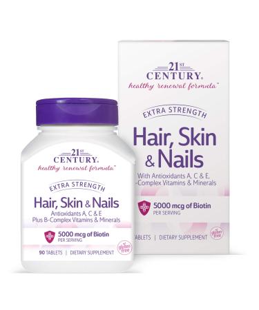 21st Century Hair Skin & Nails Extra Strength 90 Tablets