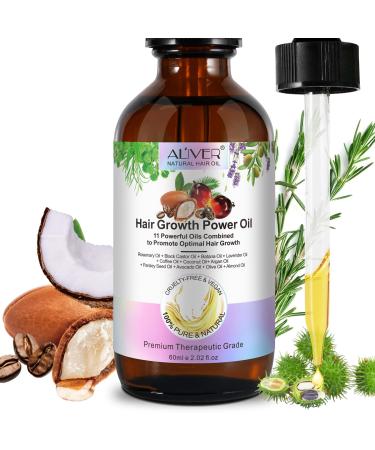 Hair Growth Oil Rosemary Oil for Hair Growth Batana Oil Castor Oil Argan Oil and Coconut Oil Mixed Hair Oil Hair Serum Helps to Hair Growth Prevent Hair Loss and Moisturise Dry Split Ends -60ml
