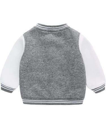 Famuka Baby Spring Jacket Baseball Suit Coat | 18-24 Months | Grey - Buy Online on GoSupps.com