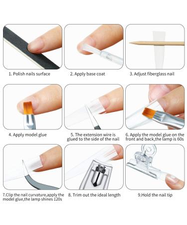 Fiber Nails Extension Kit - 122 Pieces | Nail Fiberglass Set for Quick Extension & Shaping | False Nails Manicure Salon Tool - Buy Online on GoSupps.com