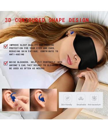 3D Contoured Sleep Mask with Ear Plugs - Lightweight, Blocks Out Light, Noise Cancelling, Adjustable Strap - Reusable, 33dB SNR - Buy Online on GoSupps.com